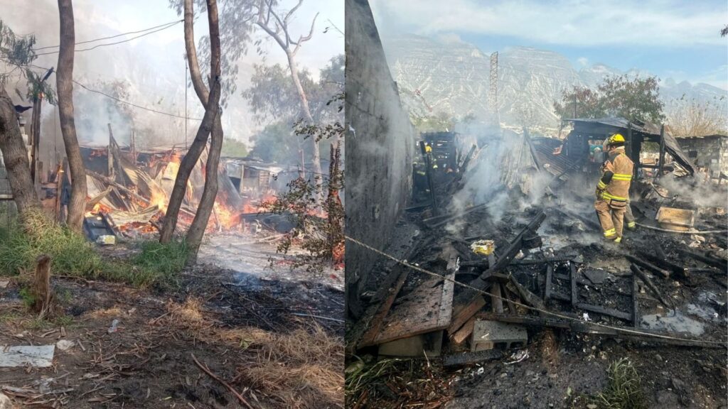 Alarma incendio en tejabanes en Santa Catarina