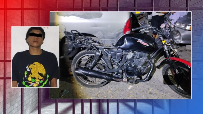 Detienen a hombre y recuperan moto robada en Santa Catarina