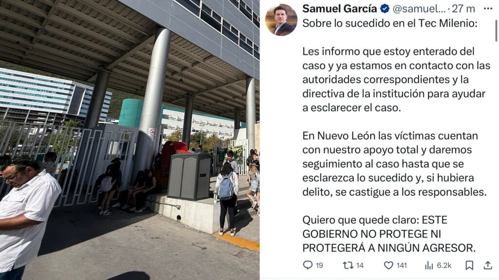 “Samuel García sobre el caso TecMilenio: ‘Este gobierno no protege ni protegerá a ningún agresor'”