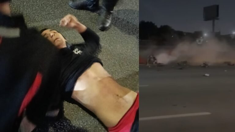 VIDEO | Motociclista se impacta a gran velocidad en Guadalupe