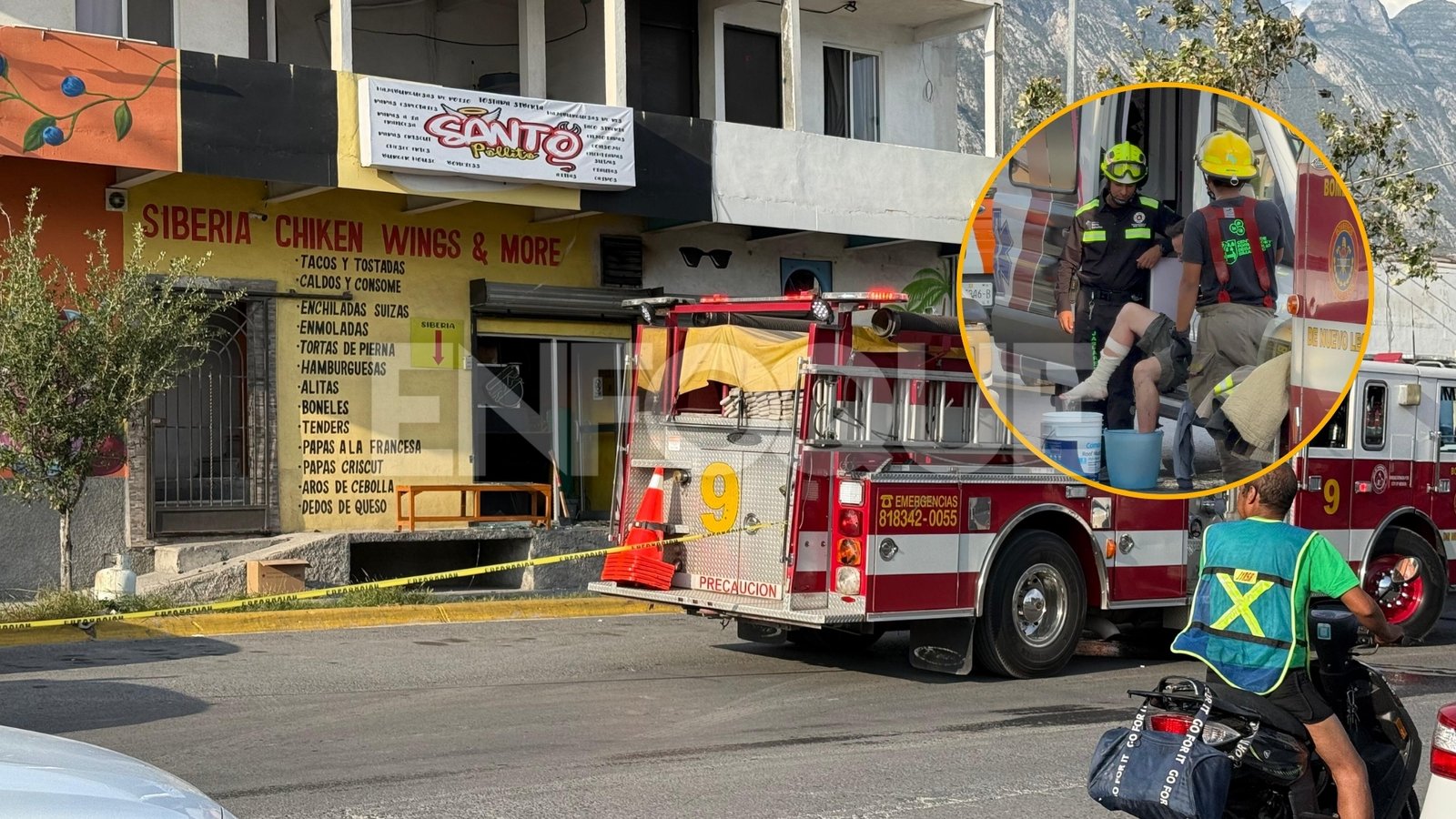 Flamazo en restaurante de Santa Catarina deja dos lesionados