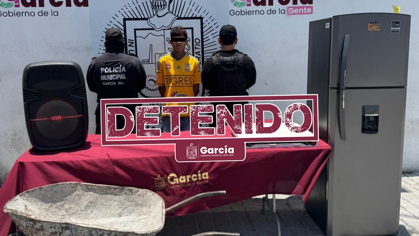 Detiene policía de García a presunto ladrón de casa