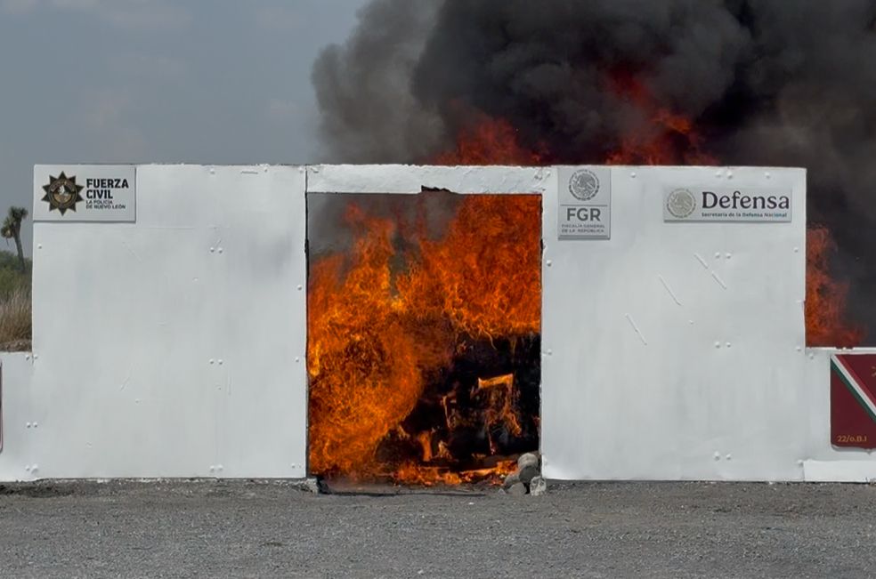 Incinera FGR más de 647 kilos de narcóticos en Nuevo León