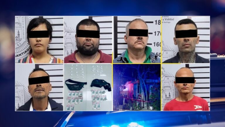 Detienen a seis personas por presunto narcomenudeo en Santiago