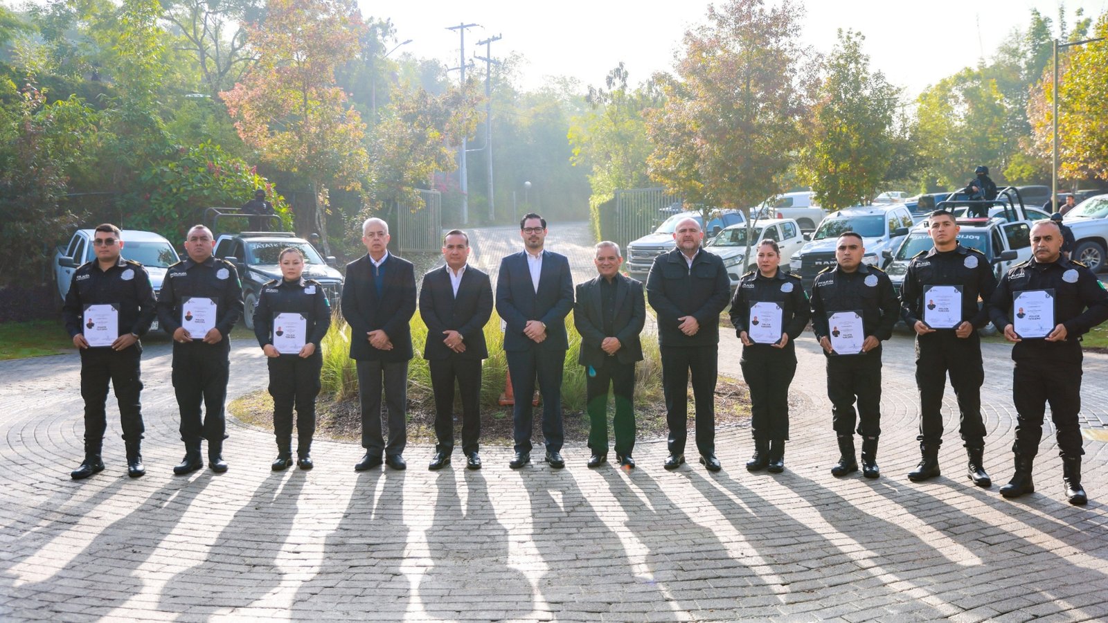 ceremonia de ascenso de policías en Santiago Nuevo León.