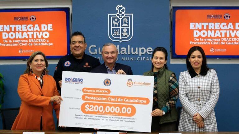 DeAcero dona 200 mil pesos a Protección Civil de Guadalupe