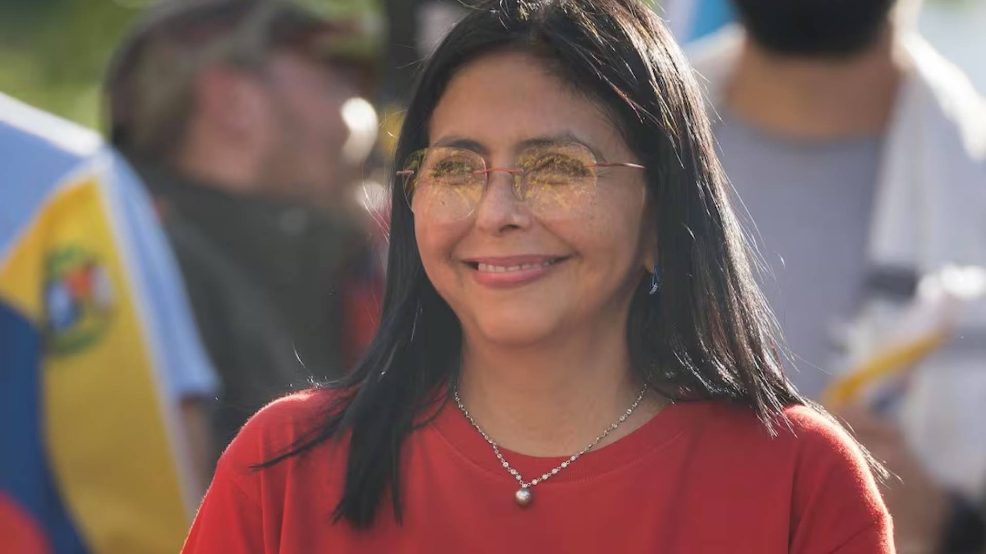 Delcy Rodríguez en Caracas, en medio de crisis política