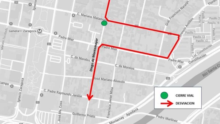 Trabajos de modernización de semáforo en Padre Mier y Diego de Montemayor