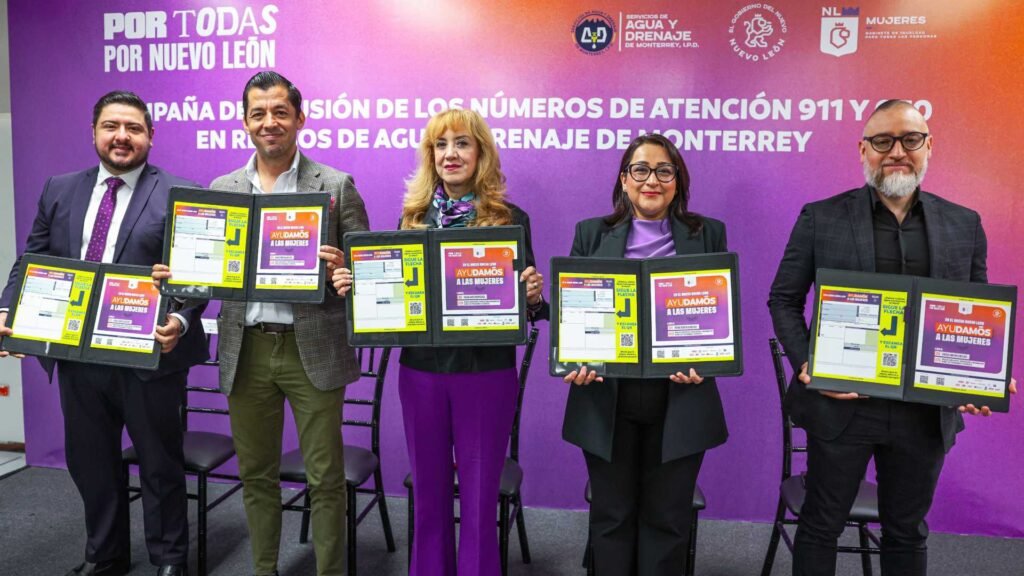 Difundirán números 911 y 070 para mujeres víctimas de violencia en recibos de agua en NL
