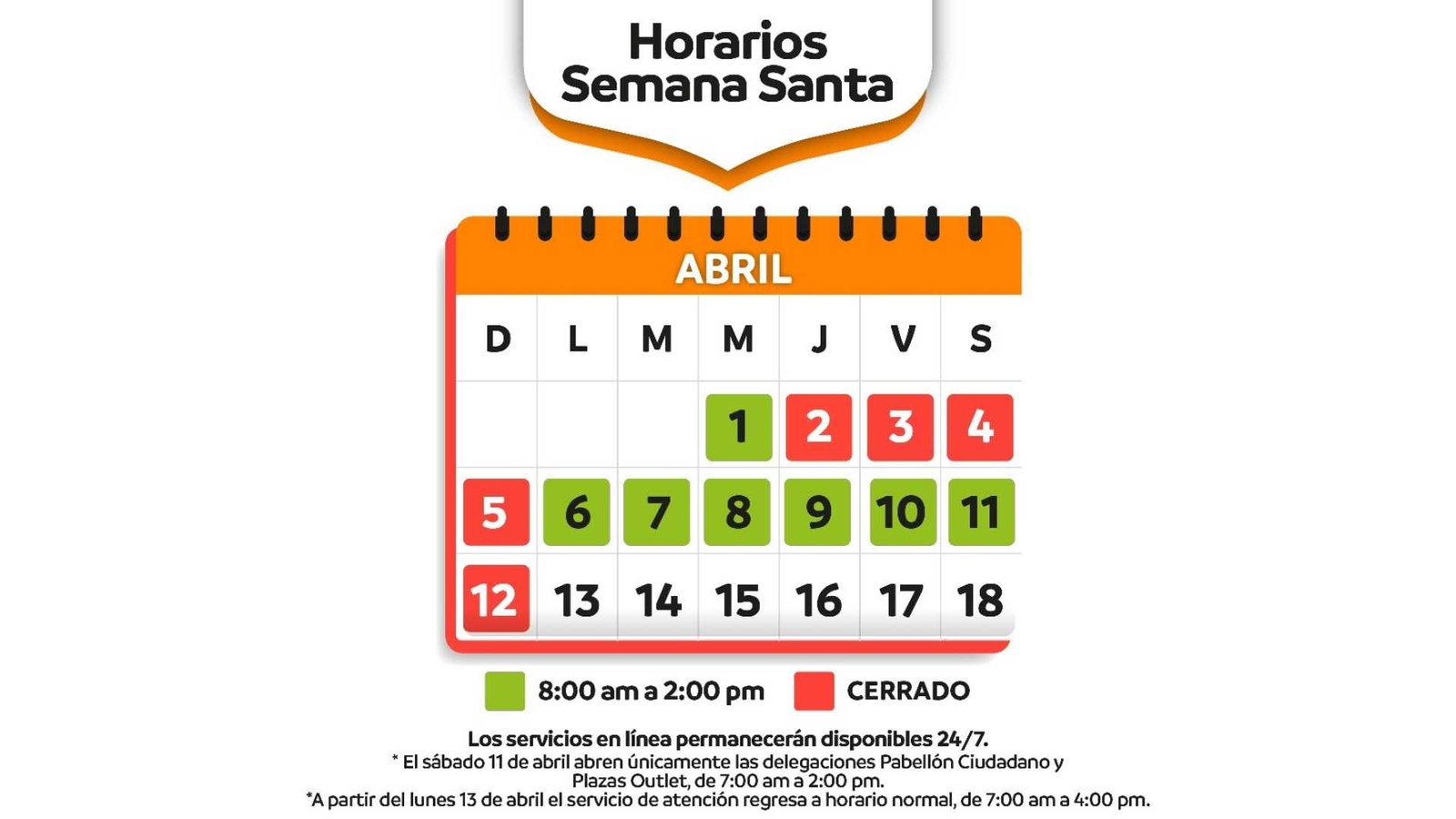 ICV NL cierra por Semana Santa y ajusta horarios