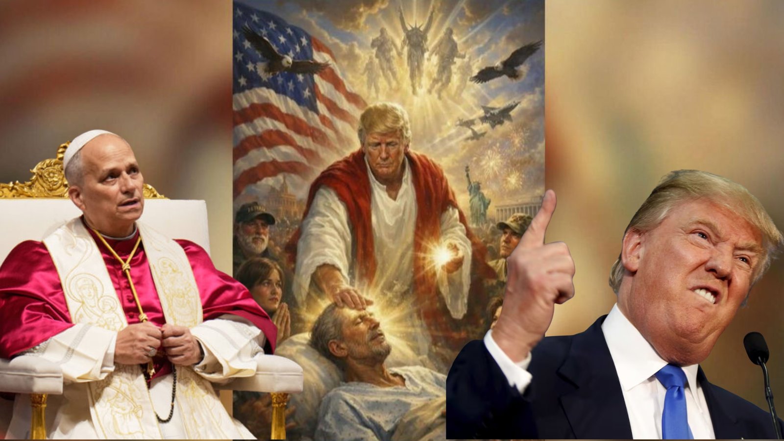 Donald Trump desata polémica al difundirse como Jesucristo y atacar al Papa León XIV