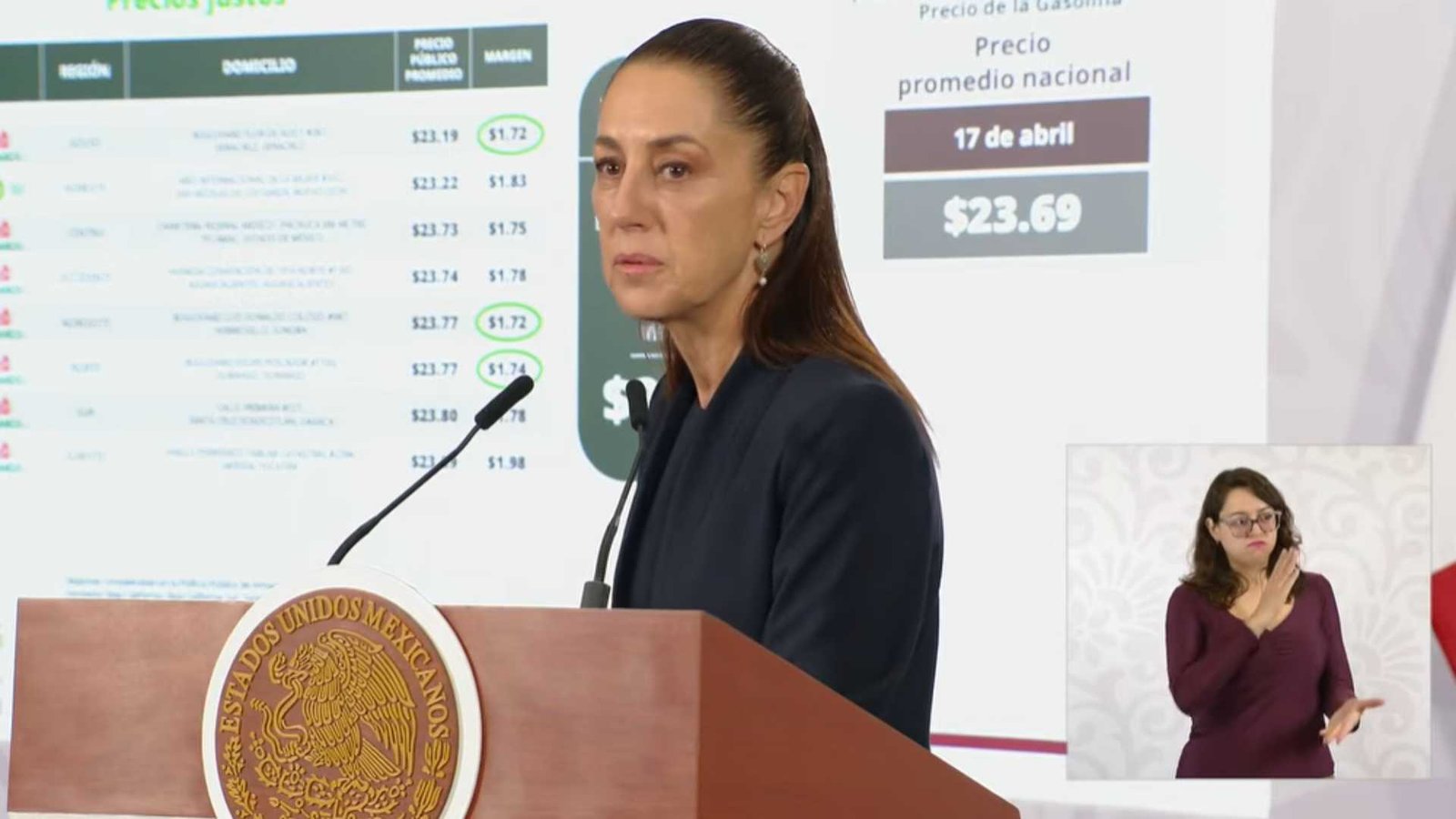 Sheinbaum critica alto precio del diésel en gasolineras