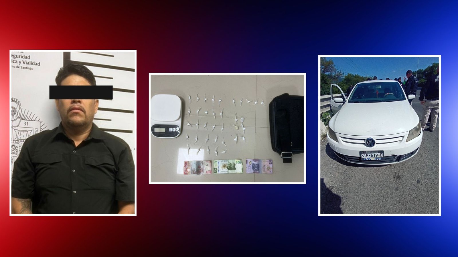 Detienen a hombre con droga en Santiago
