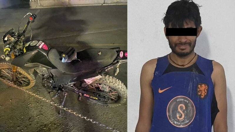 Detienen a hombre por robo de motocicleta en Santa Catarina