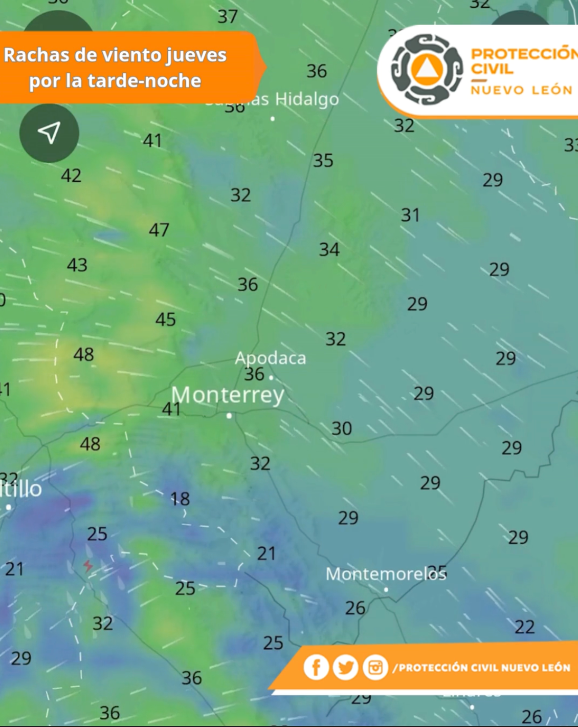 Alertan por fuertes rachas de viento en Nuevo León
