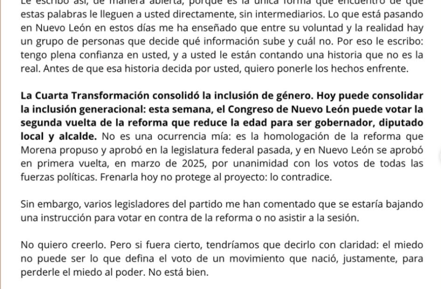 Denuncia Elizondo boicot para reducir la edad para ser gobernador