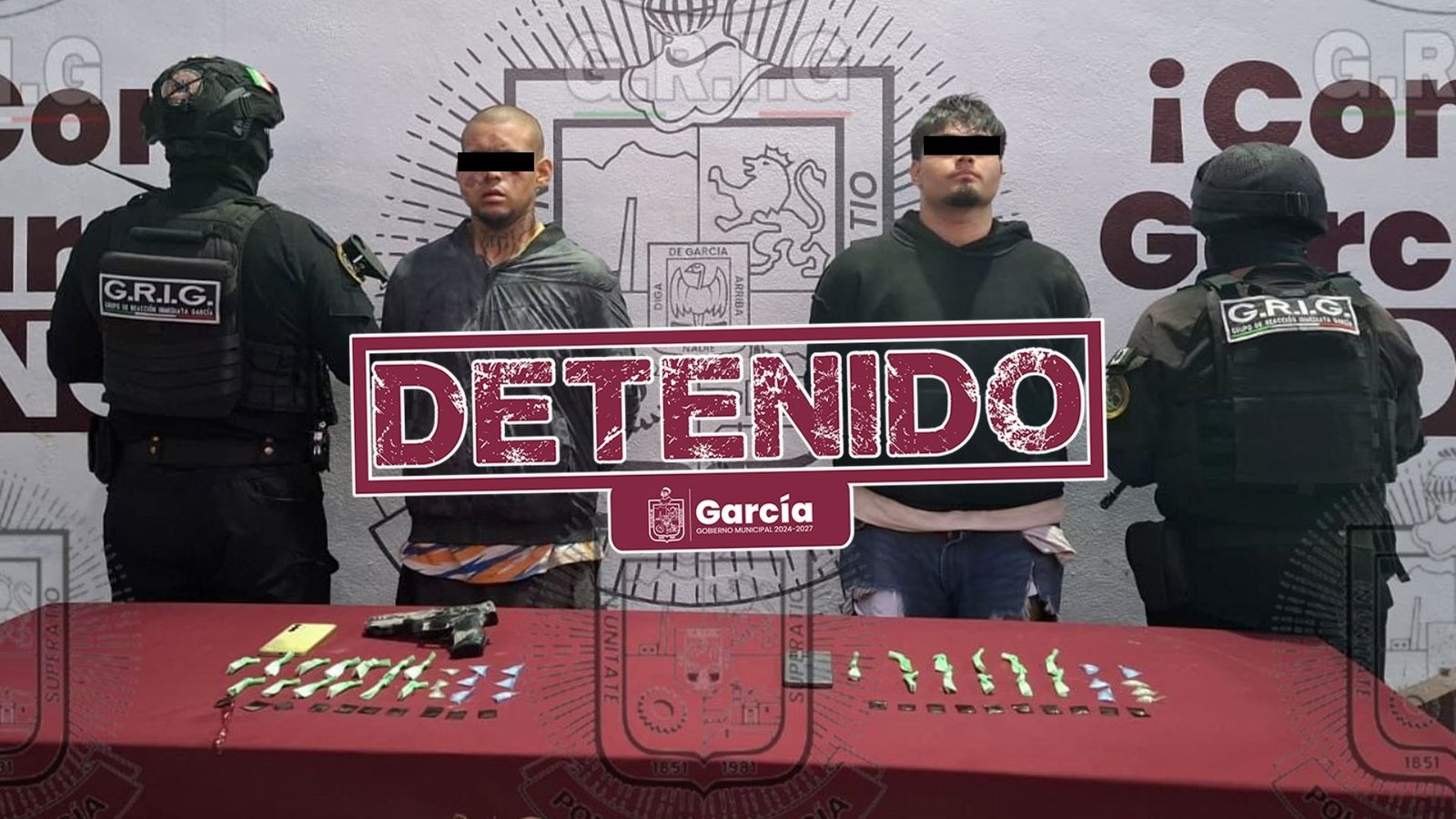 Detienen a dos presuntos delincuentes en García
