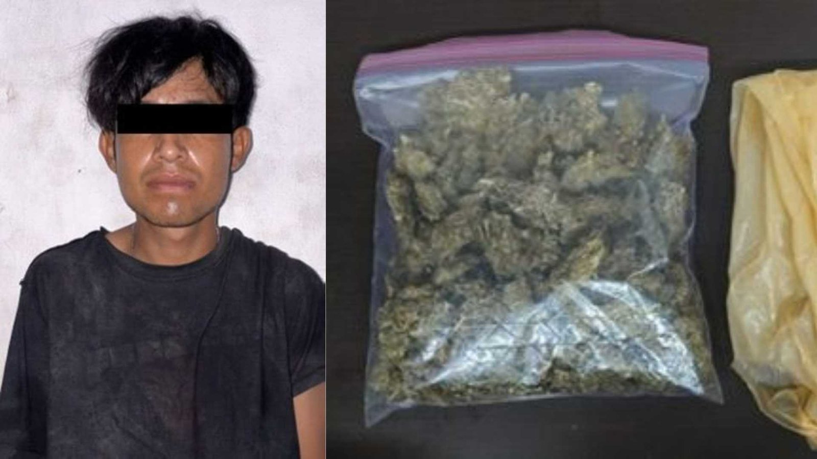 Detienen a hombre con droga en Santa Catarina