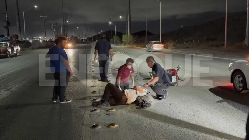 Motociclista resulta lesionado tras ser embestido por transporte de personal en García