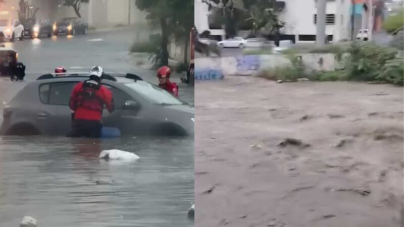 Intensa lluvia provoca inundaciones y rescates en Monterrey y Guadalupe