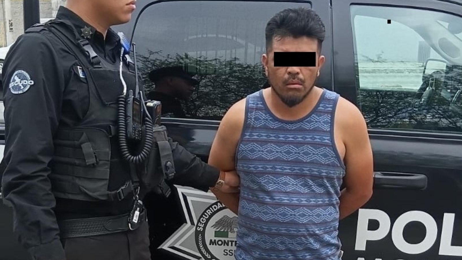 Cae conductor de auto robado en Monterrey