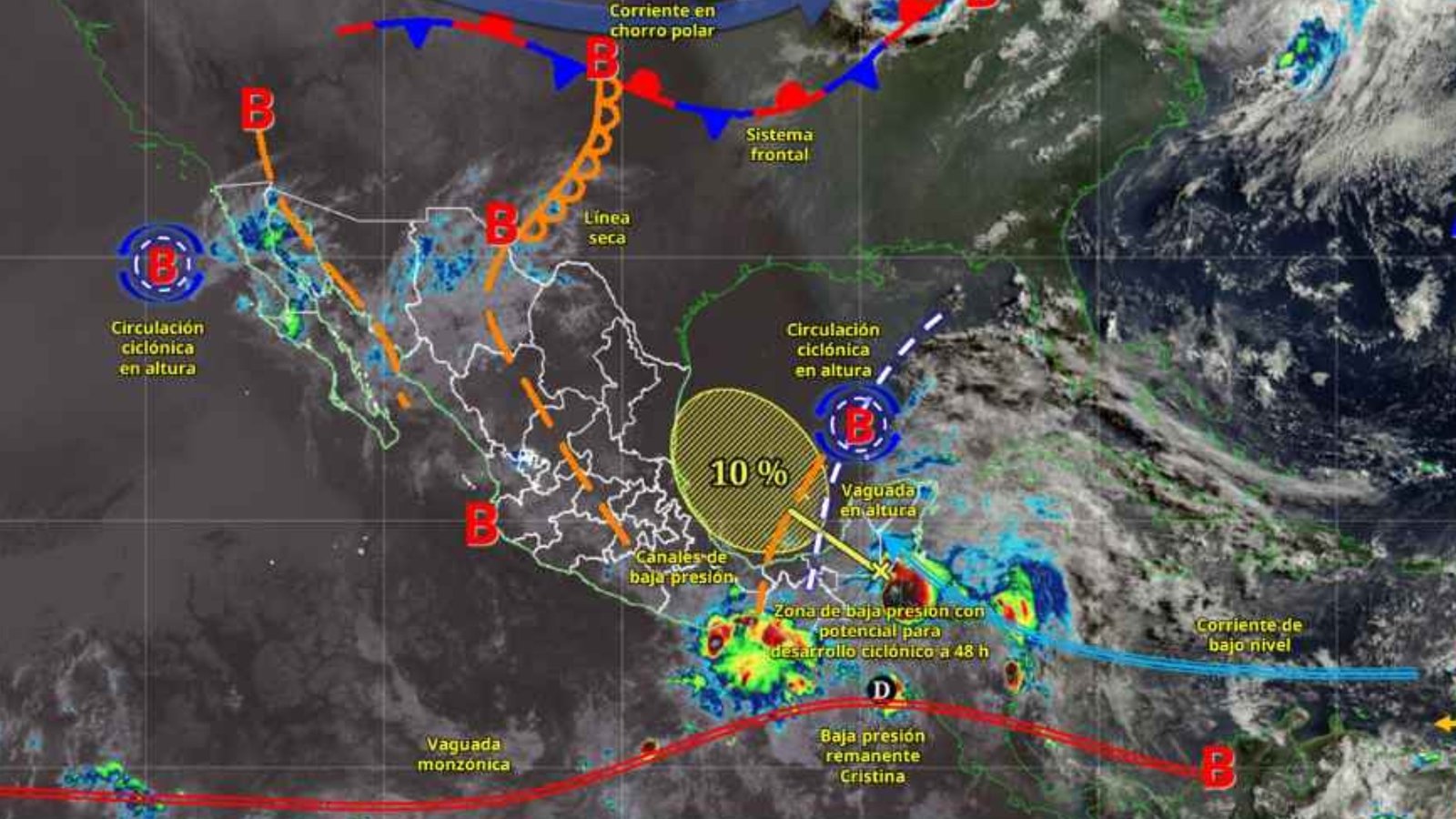 Vigila Protección Civil Nuevo León efectos de la tormenta tropical Cristina
