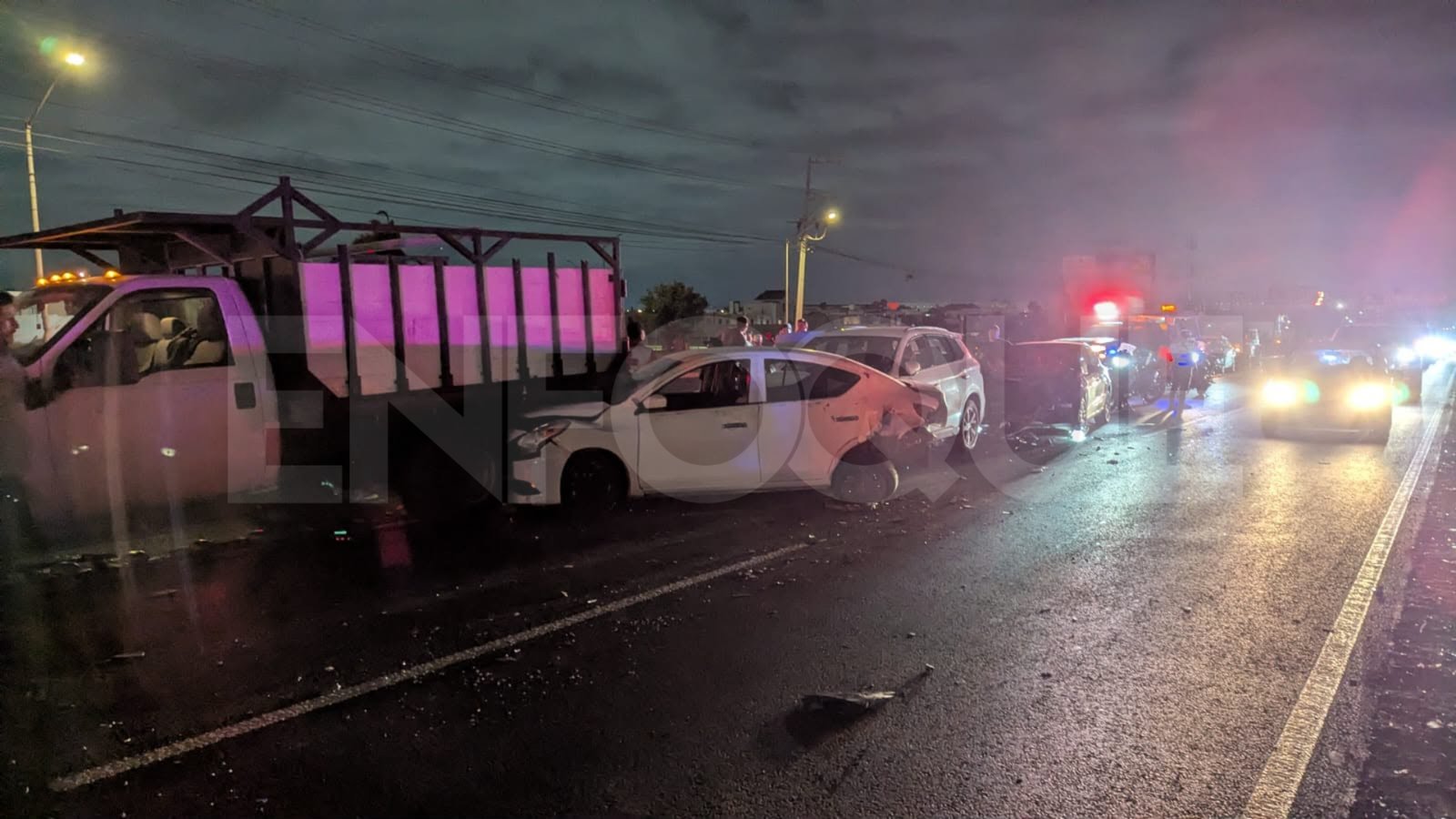 Carambola provoca caos vial en la carretera a Laredo, en Apodaca
