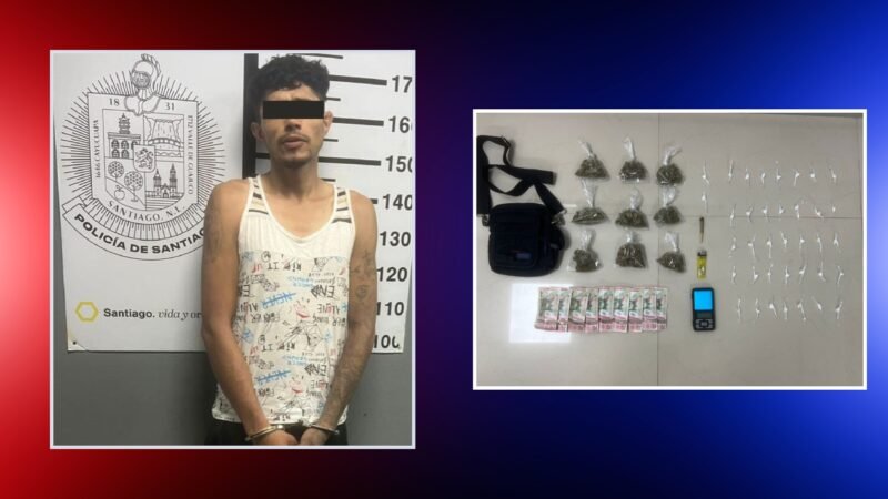 Detienen a hombre con droga en Santiago