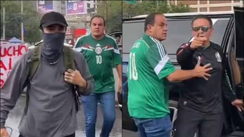 Manifestantes confrontan a Cuauhtémoc Blanco en CDMX