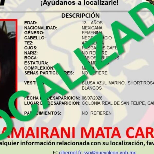 Localizan en García a menor reportada como desaparecida