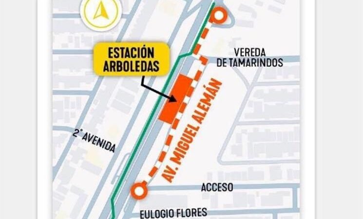 Cierran Miguel Alemán por obras de la Línea 6