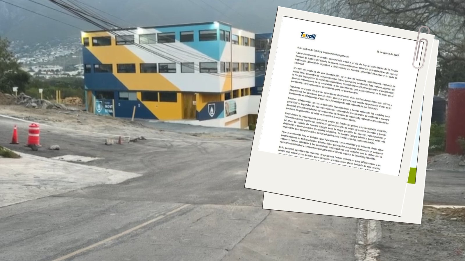 Colegio Tonallí separa a colaborador investigado tras cateo