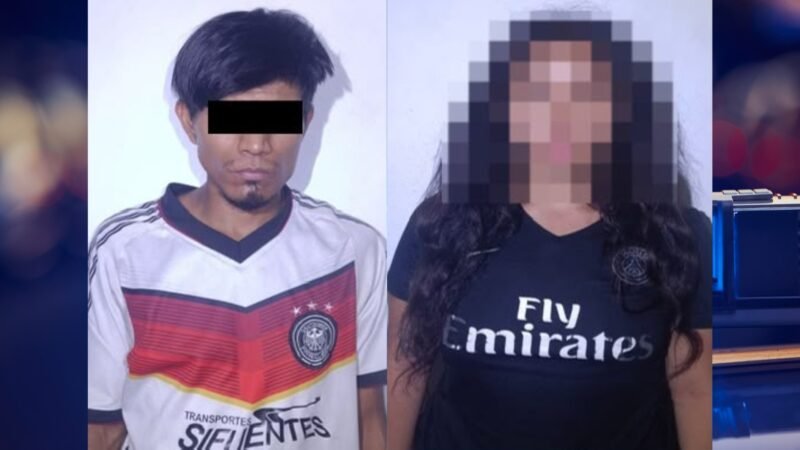 Detienen a hombre y menor con droga en Santa Catarina