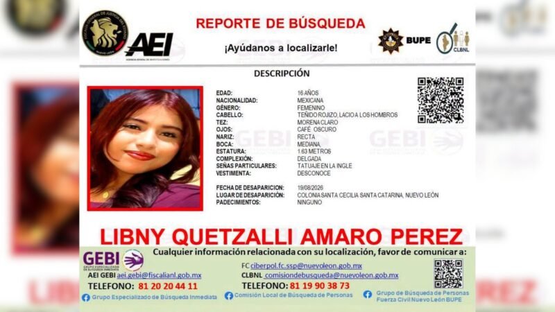 Hallan en Tabasco a menor buscada en Nuevo León