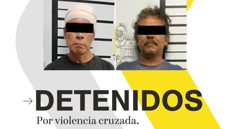 Riña con palos y machete termina con dos detenidos en Los Cavazos