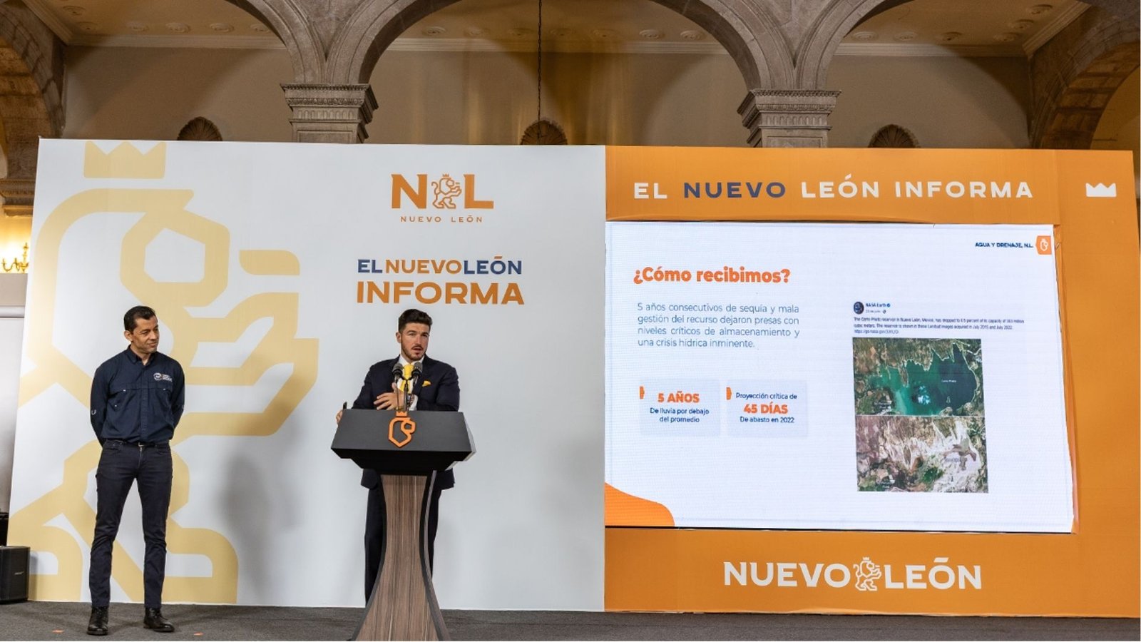 Samuel García presenta balance hídrico con Cuchillo II y Presa León