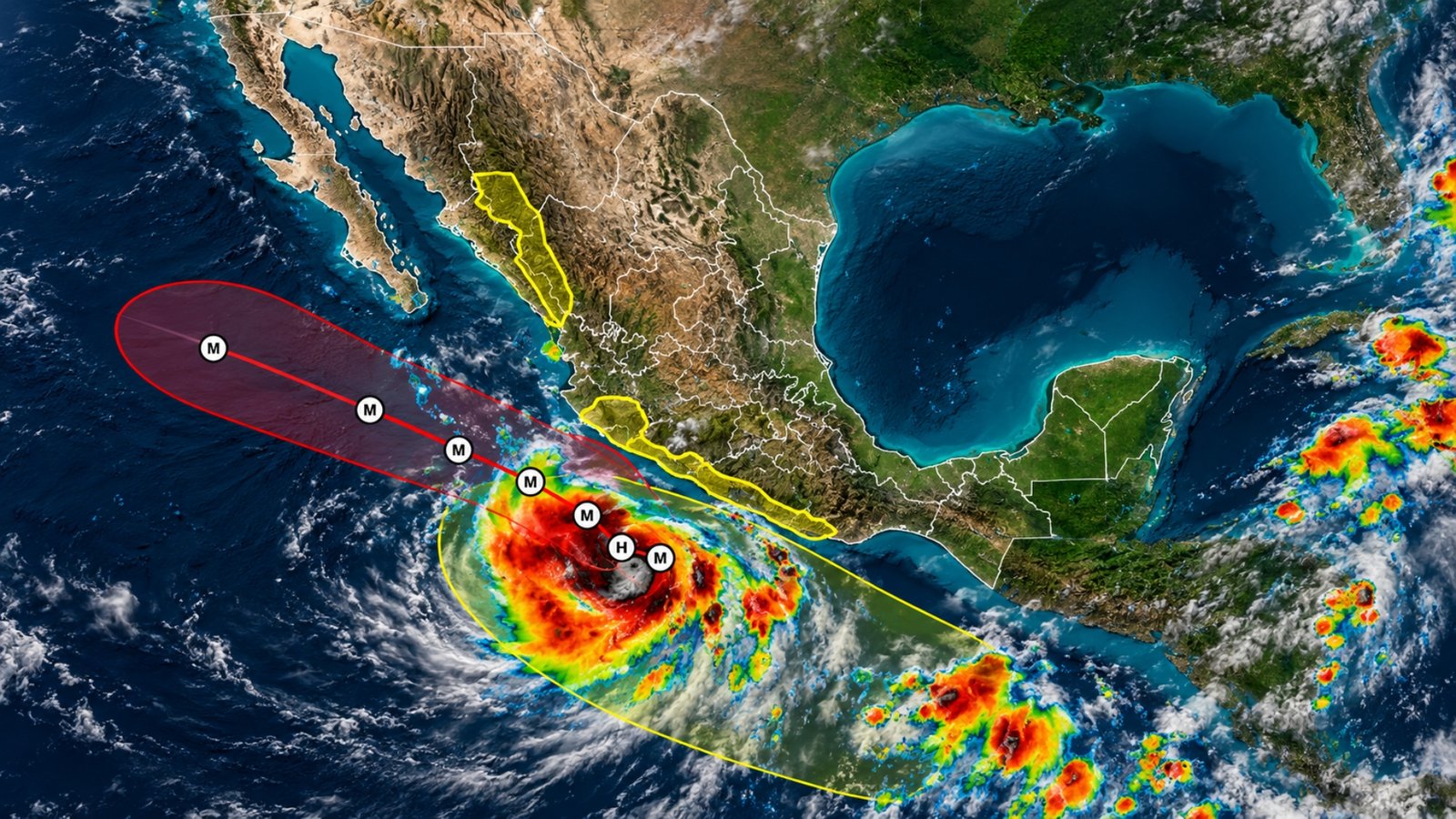 Huracán Polo alcanza categoría 1: estos son los estados con lluvias, viento y oleaje
