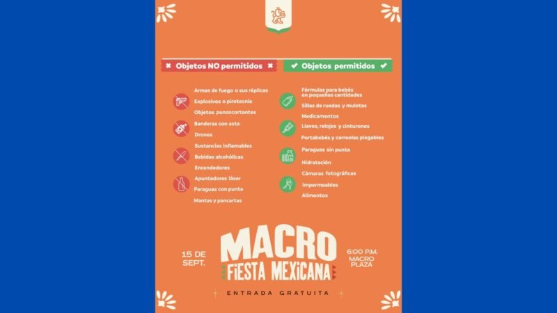 Emite Estado recomendaciones para Fiestas Patrias