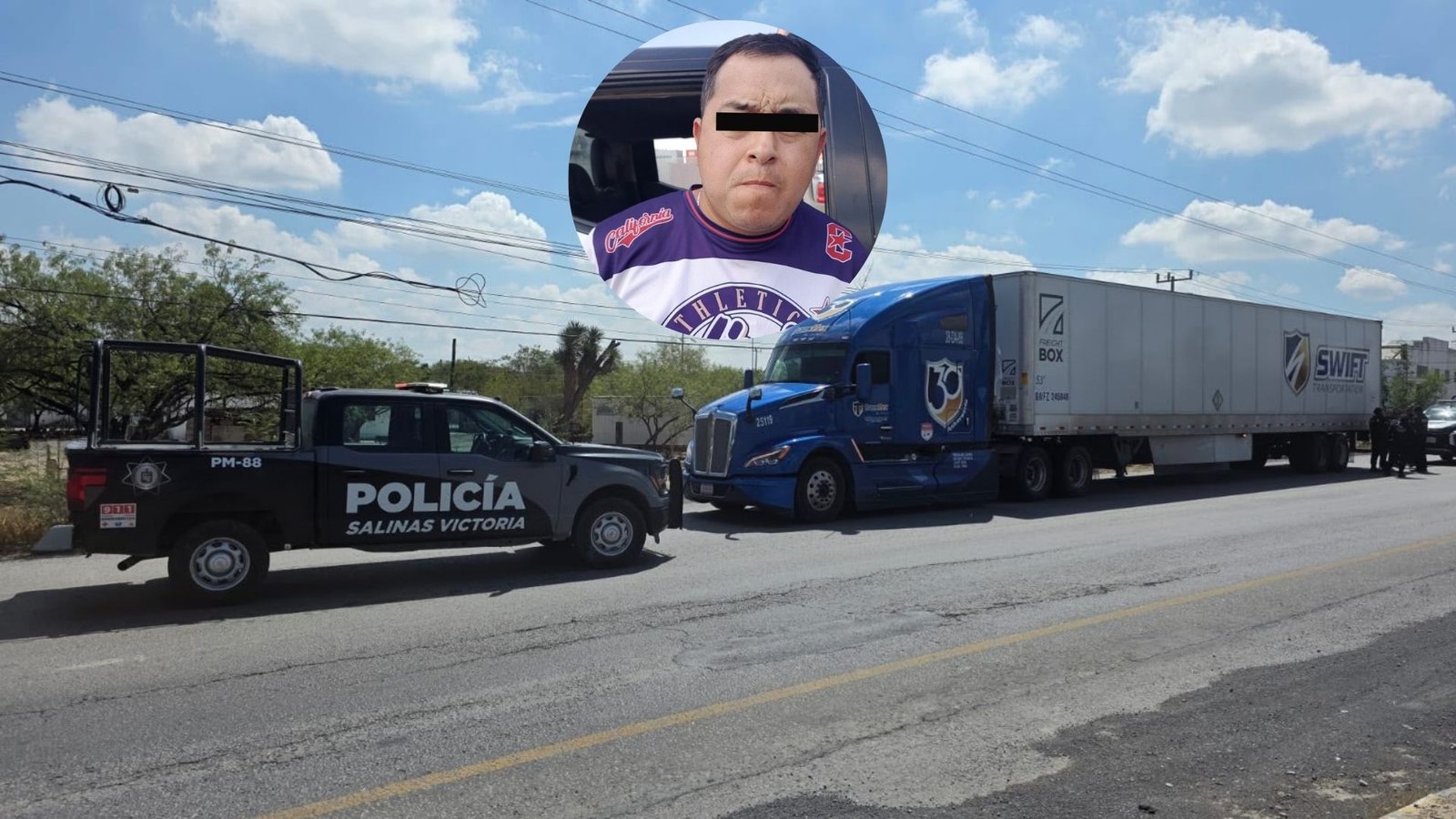 Detecta C4 tráiler robado en Salinas Victoria y detienen a un hombre