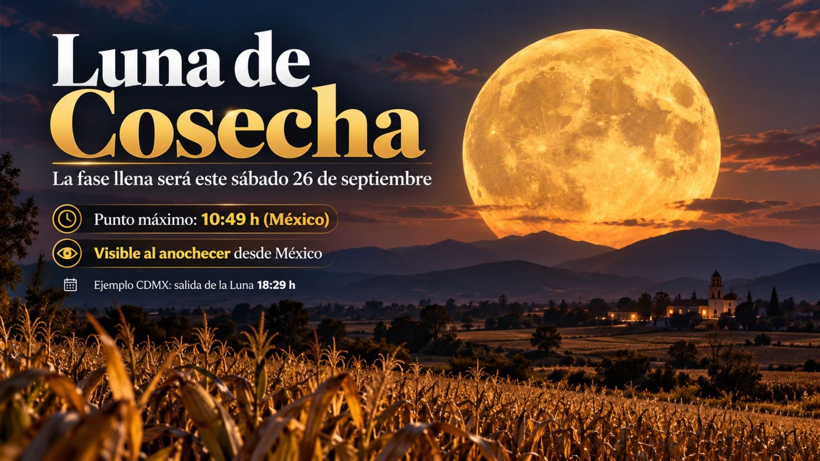 Descubre a qué hora ver la Luna llena de Cosecha HOY, 26 de septiembre en México