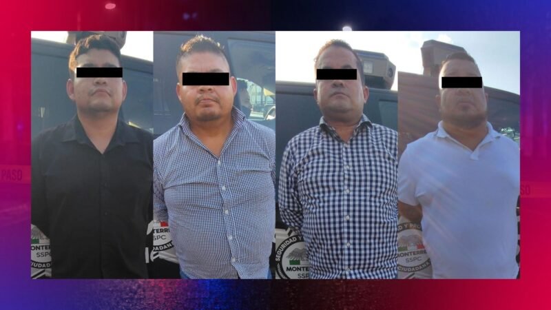 Detienen a cuatro presuntos montachoques con sustancias ilícitas en Monterrey