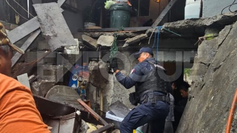 Derrumbe de vivienda deja una persona lesionada en Santa Catarina