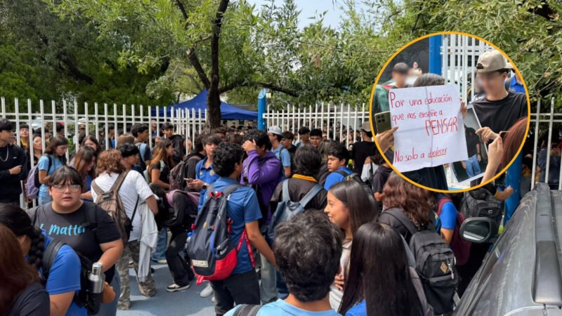 Protestan alumnos de Prepa 23 UANL por presunto acoso de maestros