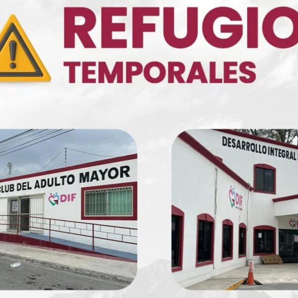 Habilita García dos refugios temporales por lluvias y bajas temperaturas